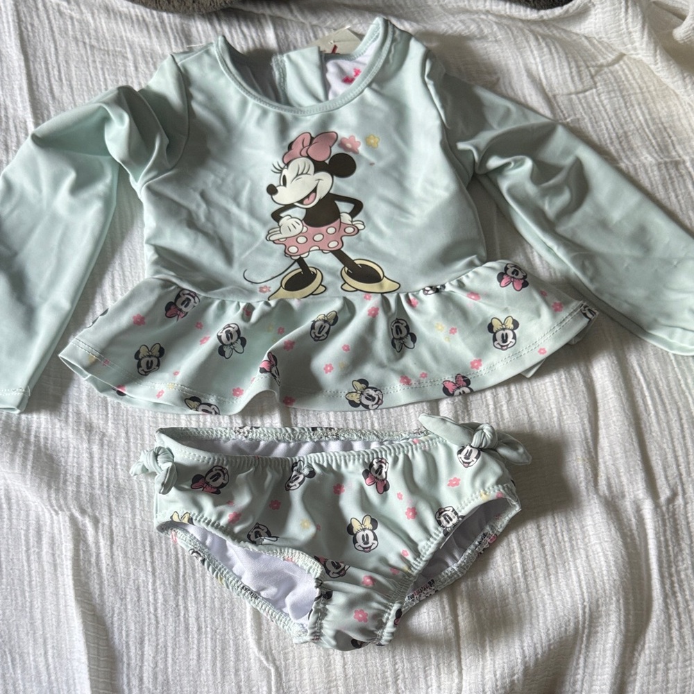 Disney Minnie Mouse Light Green Swimwear Set